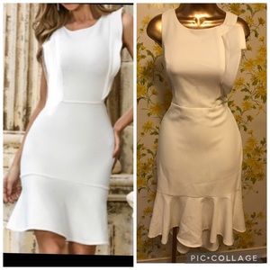 Sleeveless white cocktail dress size M